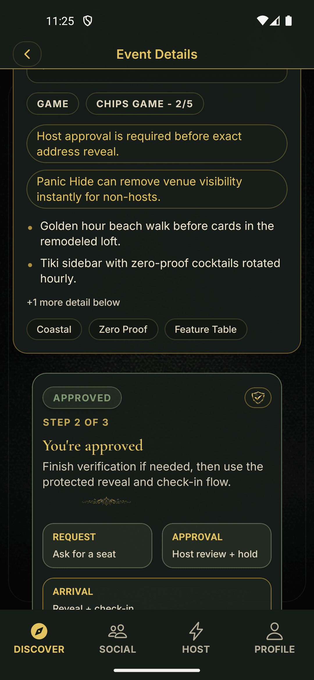 PokerMeet address reveal window screen